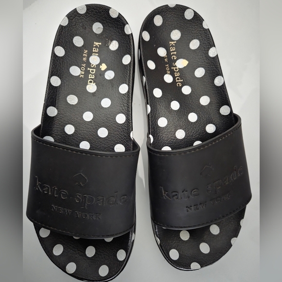 Kate Spade Black and White Polka Dot Sandals - Picture 2 of 3